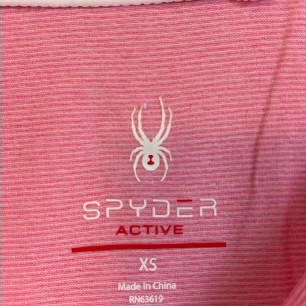 Spider Women’s Long Sleeve Crew Neck Top Pink/white stripped Sz XS NWT. PTP 16” - Picture 2 of 9